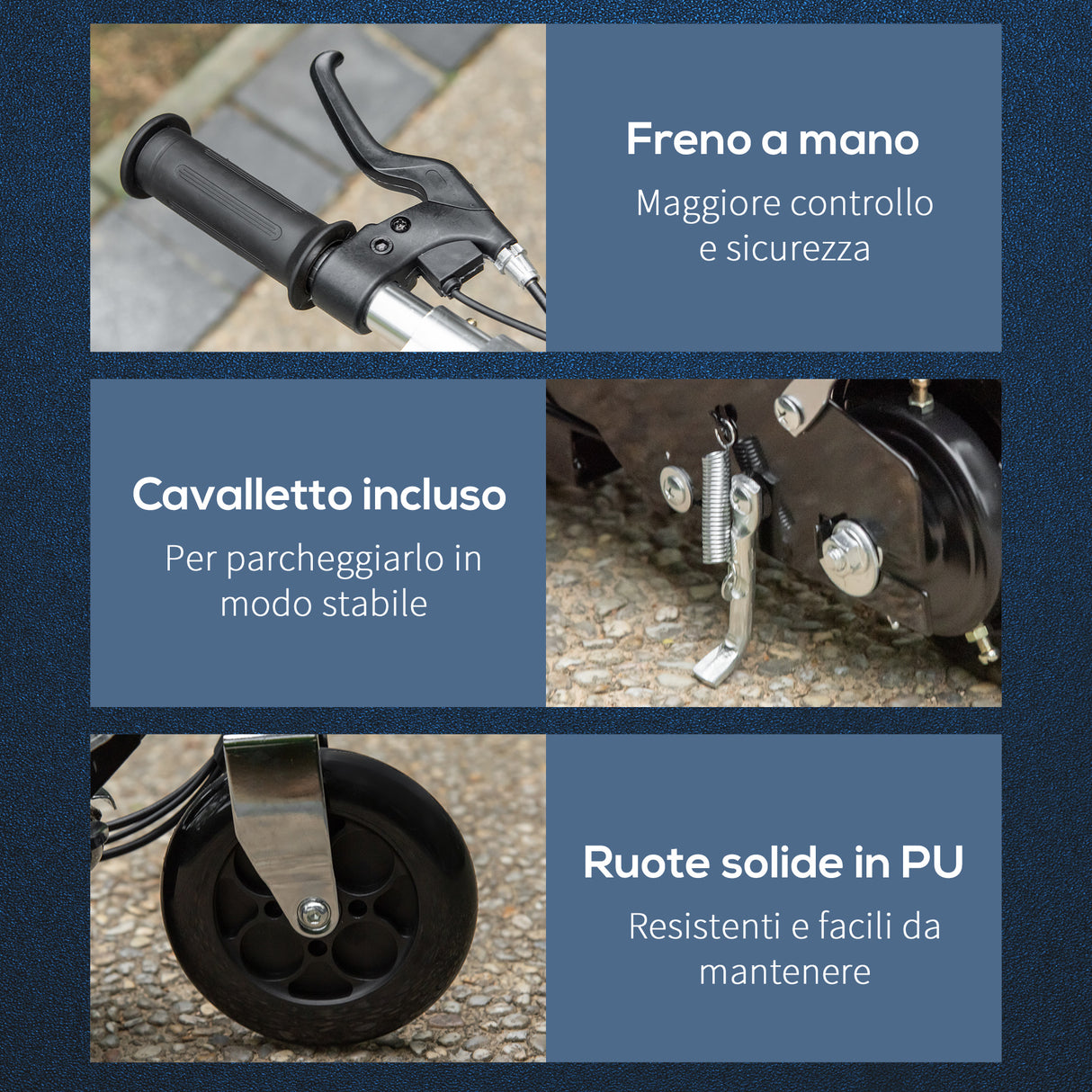 easycomfort easycomfort monopattino elettrico pieghevole per bambini 7 12 anni con freno e cavalletto 75x37x98 cm nero