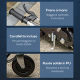 easycomfort easycomfort monopattino elettrico pieghevole per bambini 7 12 anni con freno e cavalletto 75x37x98 cm nero