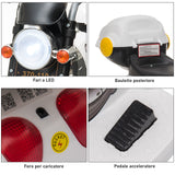 easycomfort easycomfort moto elettrica per bambini 6v a 3 ruote con luci e musica velocita 3kmh eta 18 36 mesi 87x46x54cm bianco