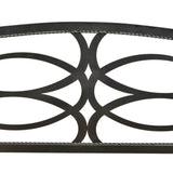 easycomfort easycomfort panchina da giardino a 2 posti in metallo e legno schienale decorato e braccioli 127x52x88cm nero