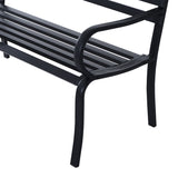 easycomfort easycomfort panchina da giardino in metallo nero 127 x 62 x 82cm