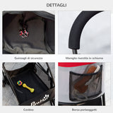 easycomfort easycomfort passeggino per cani pieghevole con trasportino rimovibile e tettuccio 82x49 5x98cm rosso