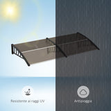 easycomfort easycomfort pensilina da esterno per finestre e porte in policarbonato e alluminio 200x100x26cm marrone