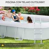 easycomfort easycomfort piscina fuori terra con telaio in acciaio filtro e scaletta per 8 persone 540x304x106cm grigio