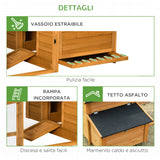 easycomfort easycomfort pollaio per galline con casetta area di corsa e di cova e vassoio estraibile in legno 180x92x78cm