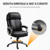 easycomfort easycomfort poltrona da ufficio ergonomica con poggiatesta altezza regolabile e dondolo sedia girevole con ruote 68x76x117 125cm nero