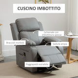 easycomfort easycomfort poltrona relax elettrica e alzapersona reclinabile fino 160 con telecomando in similpelle grigio