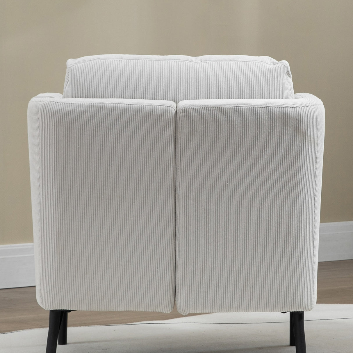 easycomfort easycomfort poltroncina in velluto a coste con gambe in acciaio e cuscino posteriore 73x74x82cm grigio