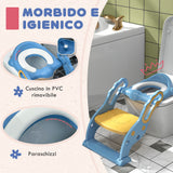 easycomfort easycomfort riduttore water con scaletta regolabile e maniglie pieghevole con cuscino rimovibile blu