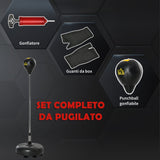 easycomfort easycomfort sacco da boxe ad altezza regolabile guanti inclusi in pe e metallo 45x45x133 151cm oro