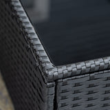 easycomfort easycomfort salotto da giardino in pe rattan 7 pezzi con divano pouf tavolino nero con cuscini cachi e verde