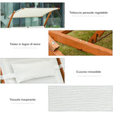 easycomfort easycomfort sdraio da giardino 2 posti reclinabile 3 livelli tetto e cuscini