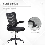 easycomfort easycomfort sedia da ufficio ergonomica poltrona girevole altezza regolabile e braccioli sollevabili 58 5x58x94 5 103 5cm nero