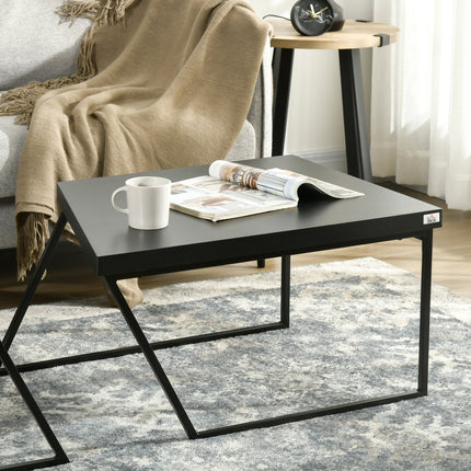 immagine-7-easycomfort-easycomfort-set-2-tavolini-da-caffe-in-truciolato-e-acciaio-tavolo-nero-80x60x42-cm-e-tavolo-marrone-60x60x46-cm