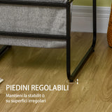 easycomfort easycomfort set 2 tavolini da caffe sovrapponibili stile industriale in mdf e acciaio nero e marrone rustico