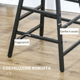 easycomfort easycomfort set 3 pezzi con 2 sgabelli da bar e tavolo da bar alto in mdf e acciaio per cucina sala da pranzo e soggiorno