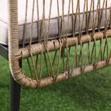 easycomfort easycomfort set da 4 pezzi in rattan pe 2 sedie divano 2 posti e tavolino in vetro temperato