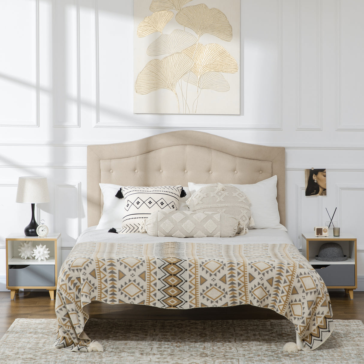 easycomfort easycomfort set di 2 comodini moderni con cassetto e ripiano in mdf 36 8x33x43 8cm bianco e grigio