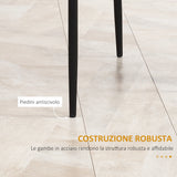 easycomfort easycomfort set di 4 sedie da pranzo con schienale alto in finta pelle e acciaio 41x50x97cm nero