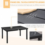 easycomfort easycomfort set tavolo e sedie da giardino pieghevoli e regolabili per 4 persone in alluminio e texteline nero