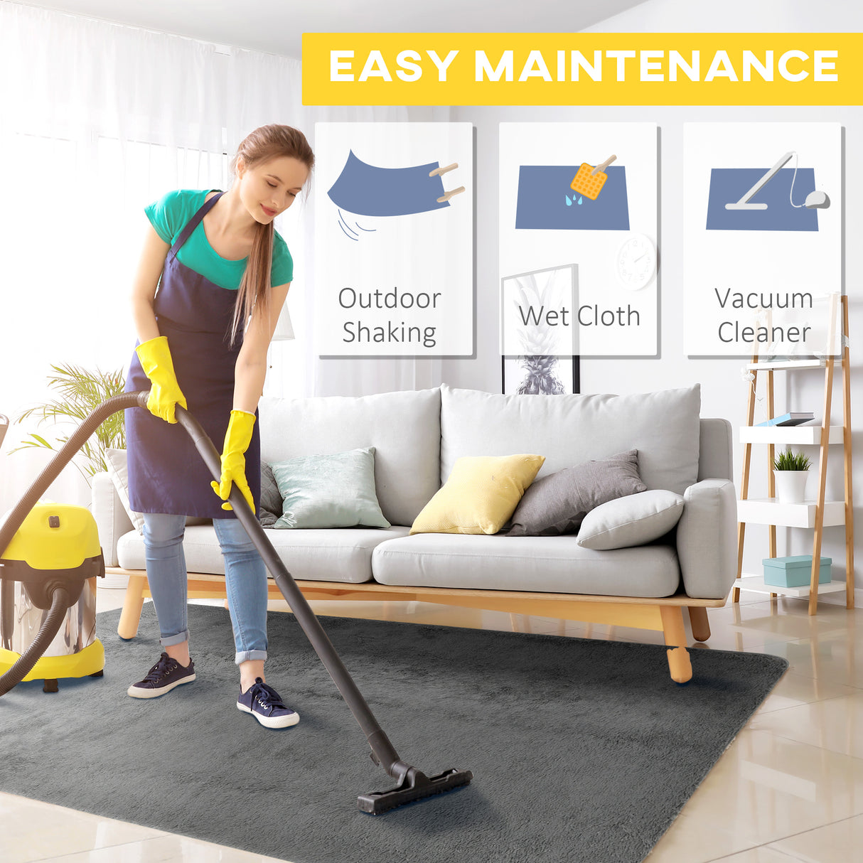 easycomfort easycomfort tappeto moderno in poliestere e gommapiuma per camera da letto soggiorno e sala da pranzo 200x120 cm grigio