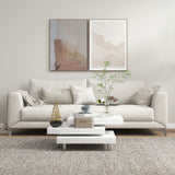 easycomfort easycomfort tavolino da caffe da salotto e studio a 3 livelli in mdf con 2 piani rotanti 60x60x33 5 cm bianco