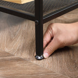 easycomfort easycomfort tavolino da salotto basso a 2 livelli con bordo rialzato in mdf e metallo 100x50x46 5 cm color legno