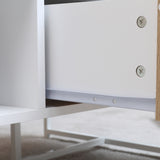 easycomfort easycomfort tavolino da salotto rettangolare con cassetti in legno e metallo 100x50x40cm bianco