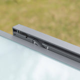 easycomfort easycomfort tavolo da giardino allungabile con piano in vetro 270x90x73cm grigio