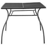 easycomfort easycomfort tavolo da giardino rettangolare con piano dappoggio a rete 150x90x73cm nero