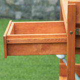 easycomfort easycomfort tavolo per giardinaggio in legno di abete con griglia cassetto e mensole 111 8x50 3x112 3cm