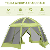 easycomfort easycomfort tenda da campeggio per 6 8 persone con borsa funi e picchetti 493x493x240cm