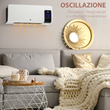 easycomfort easycomfort termoventilatore da parete oscillatorio con timer 12h e 2 modalita di riscaldamento 54 5x12x21 5 cm bianco