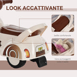 easycomfort easycomfort triciclo motorino giocattolo per bambini 18 36 mesi senza pedali con luci e suoni realistici beige e marrone