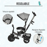 easycomfort easycomfort triciclo passeggino 2 in 1 pieghevole per bambini 18 mesi con maniglione