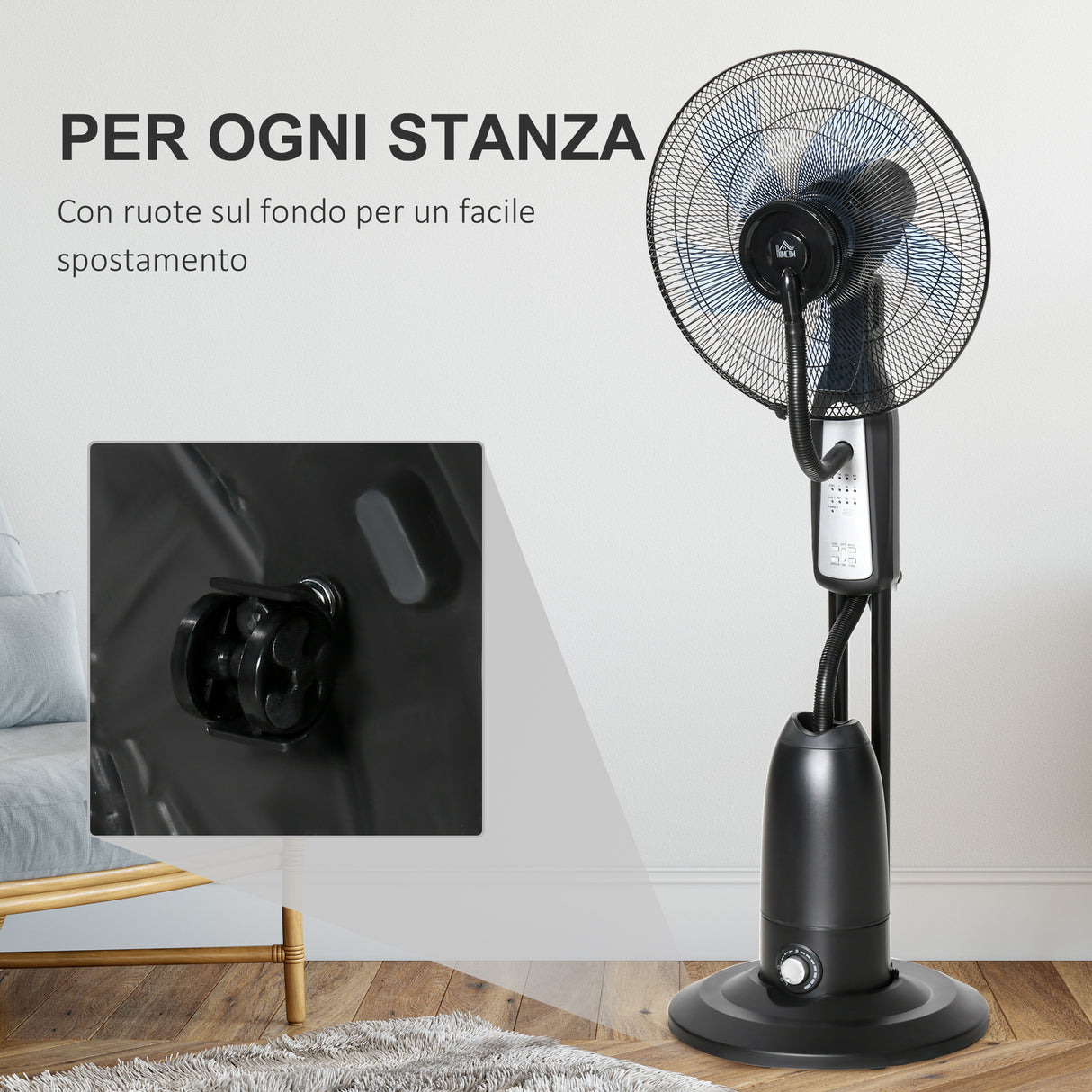 easycomfort easycomfort ventilatore oscillante con nebulizzatore 3 modalita e timer