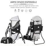 easycomfort easycomfort zaino porta bimbo per trekking pieghevole impermeabile e con tettuccio rimovibile 38x77x87 5cm grigio