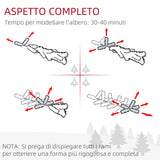 easycomfort easycomfort albero di natale 180cm innevato con 240 luci led e 618 rami con base in acciaio