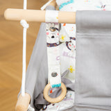 easycomfort easycomfort altalena per bambini 6 36 mesi in legno e cotone 70x45x160cm grigio