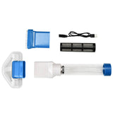 easycomfort easycomfort aspirapolvere per piscina portatile cordless con palo telescopico 210x17x7cm bianco e blu