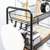 easycomfort easycomfort carrello da cucina a 4 ripiani rimovibili con 4 ganci e ruote in acciaio e plastica pp 45x26 5x84 cm nero