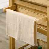 easycomfort easycomfort carrello da cucina in bambu con portasciugamani 2 cassetti e 2 ripiani aperti 83x45x96 cm