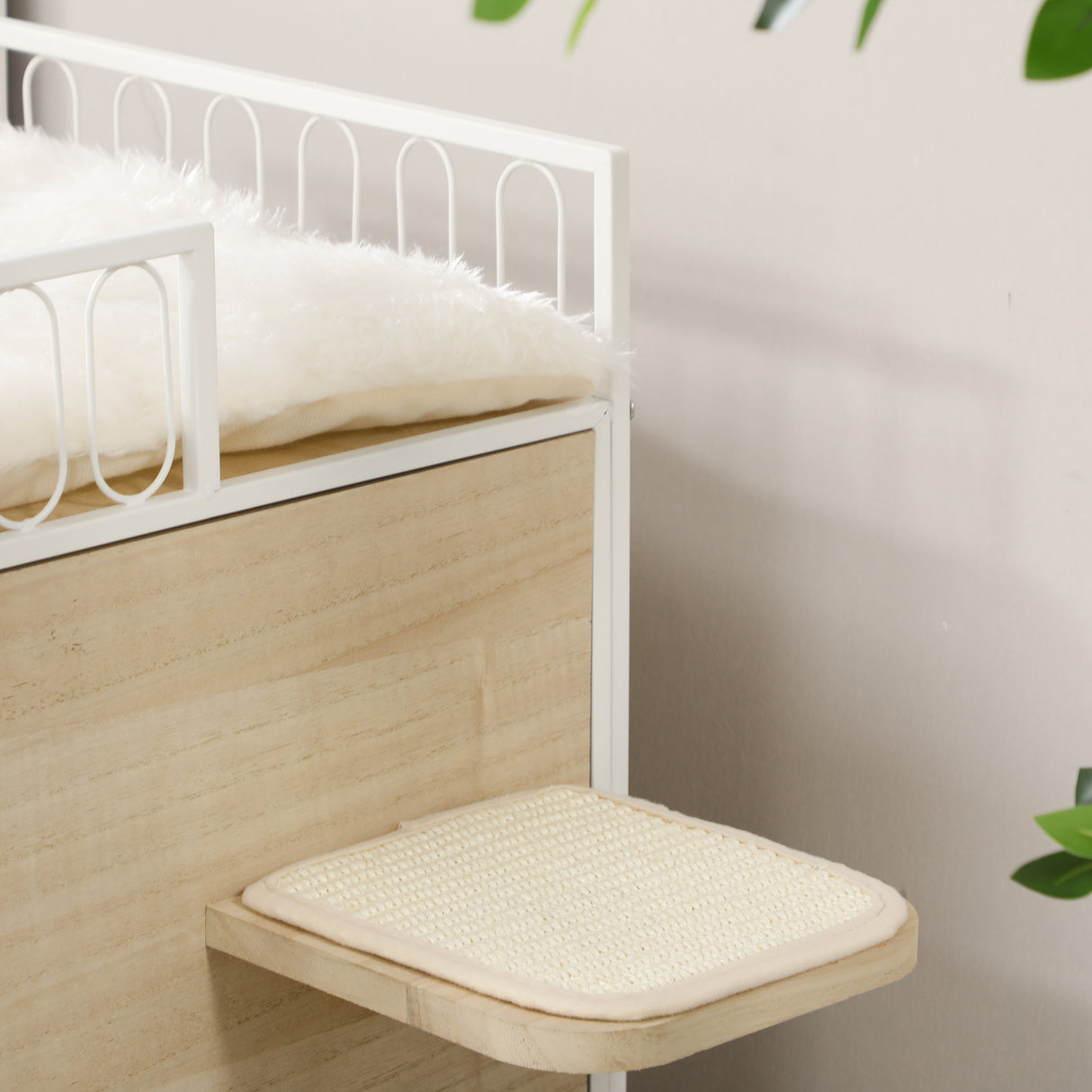 easycomfort easycomfort casetta per gatti a 3 piani con tiragraffi e superficie recintata 40x40x84 cm color legno e bianco