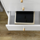 easycomfort easycomfort cassettiera 3 cassetti con maniglie in truciolato e legno di pino per soggiorno e camera 80x30x80 cm bianco