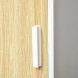 easycomfort easycomfort colonna bagno salvaspazio con 3 vani aperti e armadietto in legno 33 5x29x169cm bianco e marrone chiaro