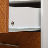 easycomfort easycomfort comodino moderno a 2 cassetti in metallo e legno 40x39x48cm marrone e bianco