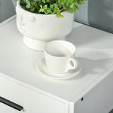 easycomfort easycomfort comodino moderno con cassetto e ripiano aperto comodino camera da letto piccolo in truciolato e acciaio 45x40x60cm bianco