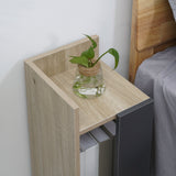 easycomfort easycomfort comodino moderno grigio con ripiano aperto set 2 pezzi in truciolato per camera da letto e soggiorno 27x25x60cm