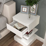 easycomfort easycomfort comodino moderno in truciolato e mdf con un cassetto e 2 ripiani 39x39x65 cm bianco