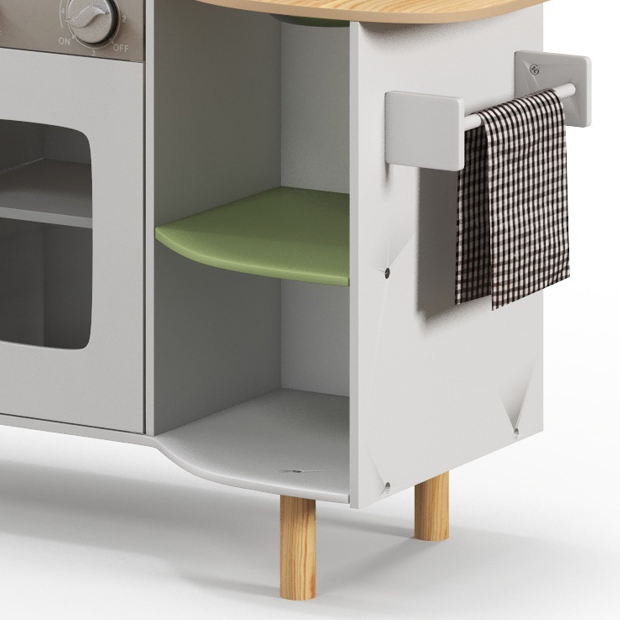 EASYCOMFORT Cucina Giocattolo per Bambini 3-6 Anni con Macchina del  Ghiaccio e Utensili, 84x34x89 cm, Bianco e Verde